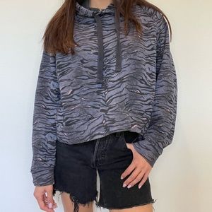 All Saints - Gray & Black Patterned Hoodie - Size: M